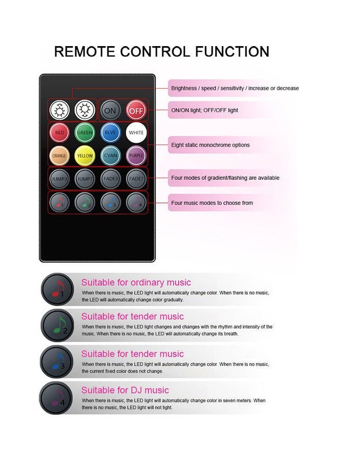 MUNTAQI Car RGB LED Strip Light Atmosphere Foot Ambient Lights - Image 3