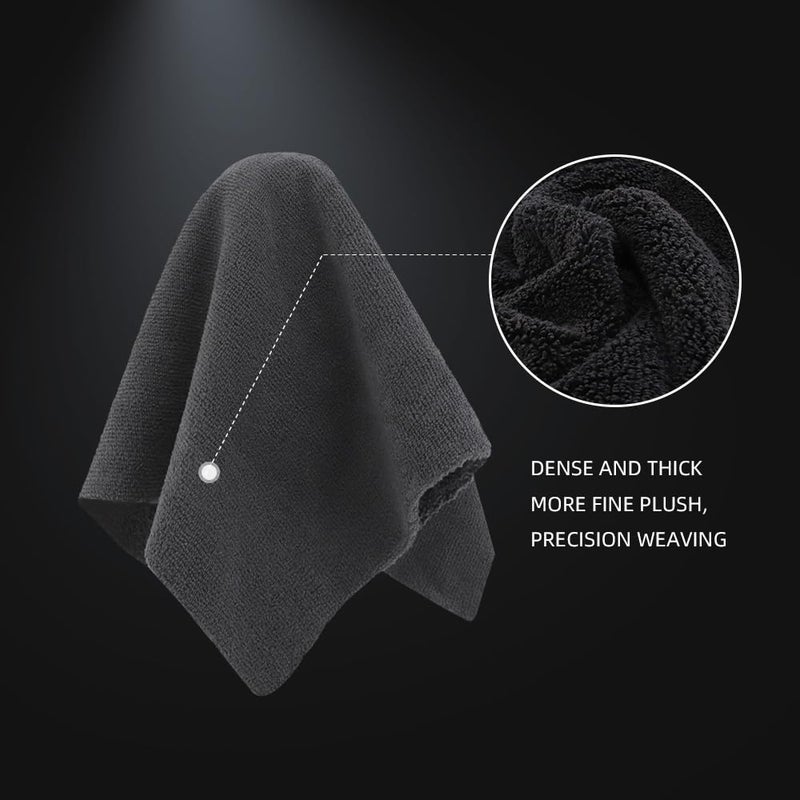 SPTA Microfiber Cleaning Towel, Microfiber Cleaning Cloth for Car Washing, 12 Pack Streak-Free, Ultra Absorbent, Washable for All Purpose Terry Microfiber Towels, 16.1in x 16.1in, 350GSM, Grey-MT038 - Image 5
