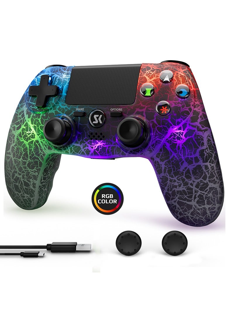 وحدة تحكم لاسلكية لجهاز بلاي ستيشن 4 تدعم اهتزازًا مزدوجًا، ومستشعر حركة سداسي المحاور، ولوحة لمس حساسة، ومكبر صوت مدمج، ومقبس سماعة رأس ستيريو، متوافقة مع بلاي ستيشن 4 (أسود). - Image 1