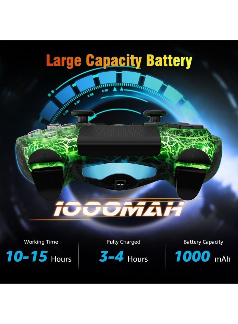 وحدة تحكم لاسلكية لجهاز بلاي ستيشن 4 تدعم اهتزازًا مزدوجًا، ومستشعر حركة سداسي المحاور، ولوحة لمس حساسة، ومكبر صوت مدمج، ومقبس سماعة رأس ستيريو، متوافقة مع بلاي ستيشن 4 (أسود). - Image 4