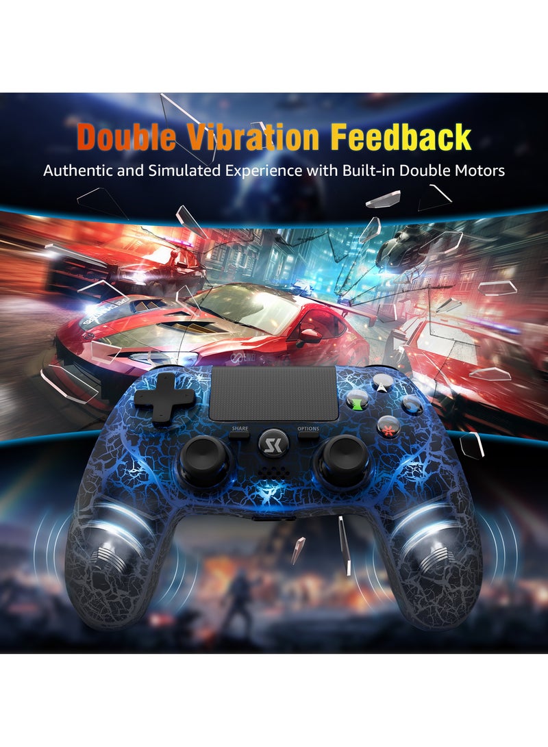 وحدة تحكم لاسلكية لجهاز بلاي ستيشن 4 تدعم اهتزازًا مزدوجًا، ومستشعر حركة سداسي المحاور، ولوحة لمس حساسة، ومكبر صوت مدمج، ومقبس سماعة رأس ستيريو، متوافقة مع بلاي ستيشن 4 (أسود). - Image 2