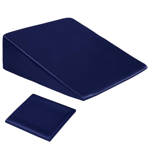 RUDONG M Satin Wedge Pillow Cover 25"x25"x8" - Soft Breathable Zippered Wedge Pillow Case, Machine Washable Pillowcase (Navy Blue, 1 Pack - Pillow Not Included) - Image 5
