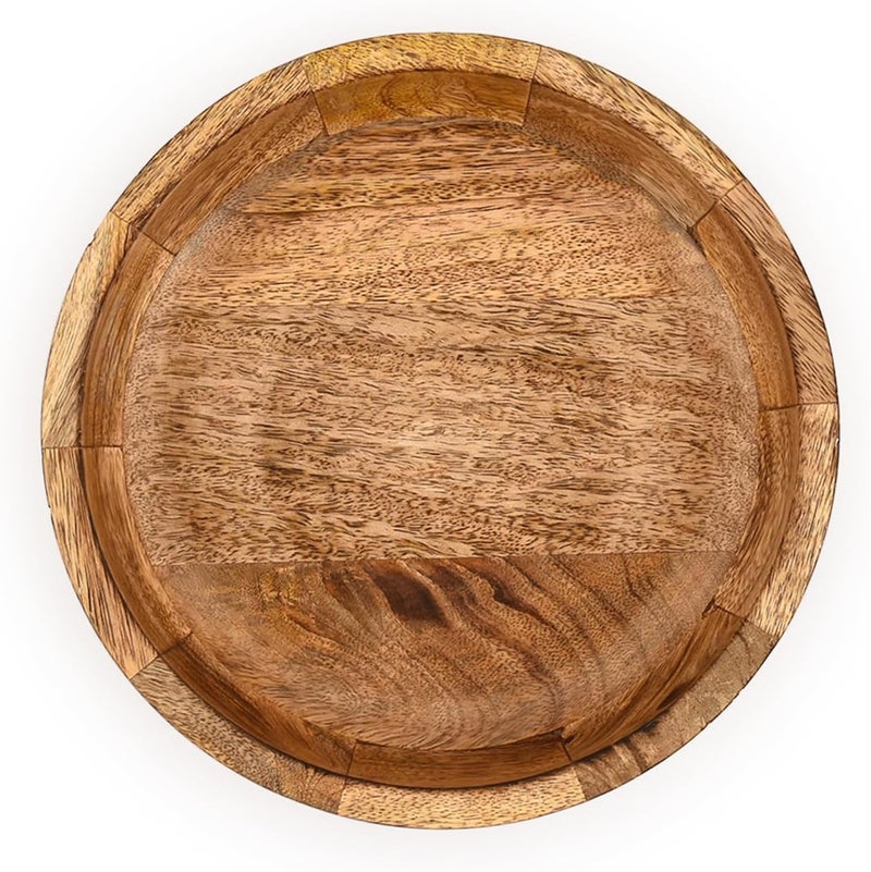 BHAVATU Salad Bowl Mango Wood Round Design Large Salad Bowl Handmade Durable and Stylish For Your Kitchen 10 x 10 x 25 - Image 4