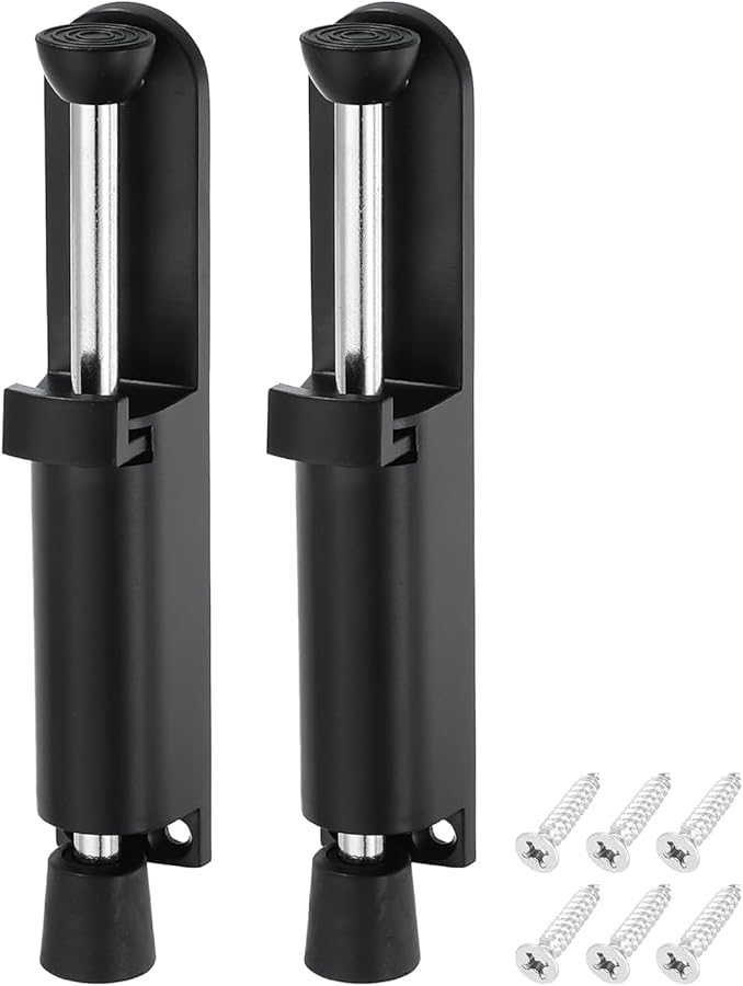 2 Pack Telescopic Spring Door Stoppers Soft Base For Tile And Wood Floor Security - Image 4