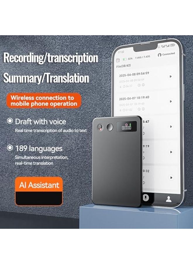 8G Digital Voice Recorder with AI Transcription App Control Noise Reduction for Meetings - Image 3