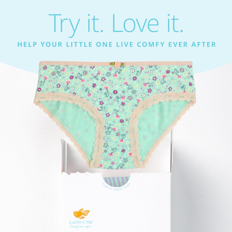 Lucky Me Lucky & Me Ava Little Girls Bikini Underwear, 6 Pack, Tagless, Soft Cotton, White, 6 - Image 4