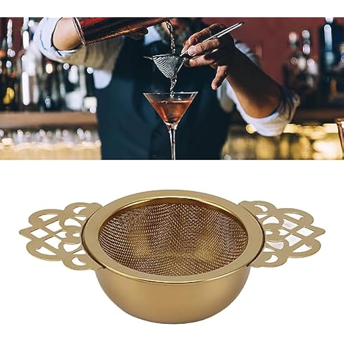 Sorandy Tea Strainers With Drip Bowls Reusable Fine Mesh Tea Filters Stainless Steel Loose Tea Infusers Strainers With Double Wing Extender Ideal For Loose Tea Coffee Gold - Image 4