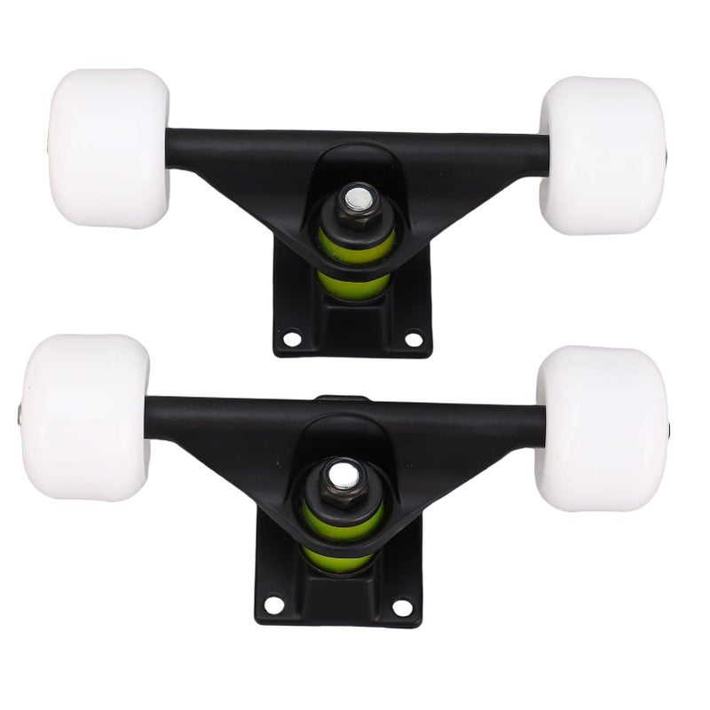 Black Aluminum Alloy Skateboard Trucks 5 Inch Set With 4 Wheels For Street Tricks Cruising - Image 2