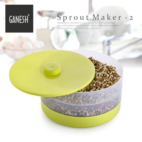 Ganesh Hygienic Sprout Maker | Organic Home Making Fresh Sprouts Beans for Living Healthy Life (2 Layer) Multicolor - Image 4