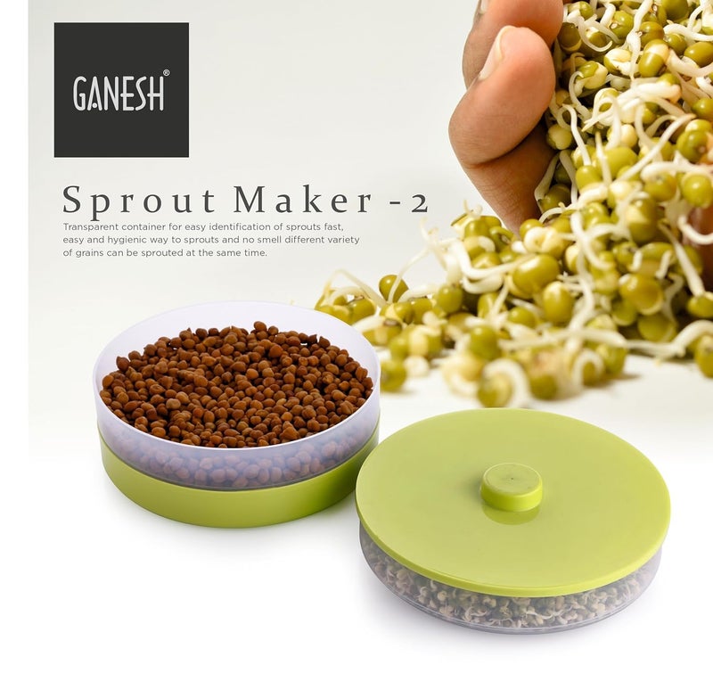 Ganesh Hygienic Sprout Maker | Organic Home Making Fresh Sprouts Beans for Living Healthy Life (2 Layer) Multicolor - Image 5