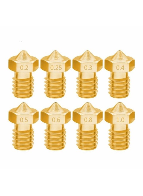 8 PCS Bugatti 3D Printer Accessories E3D-V5 V6 Nozzle M6 Thread Consumables Hot Nozzle, Size:1.75/0.25mm