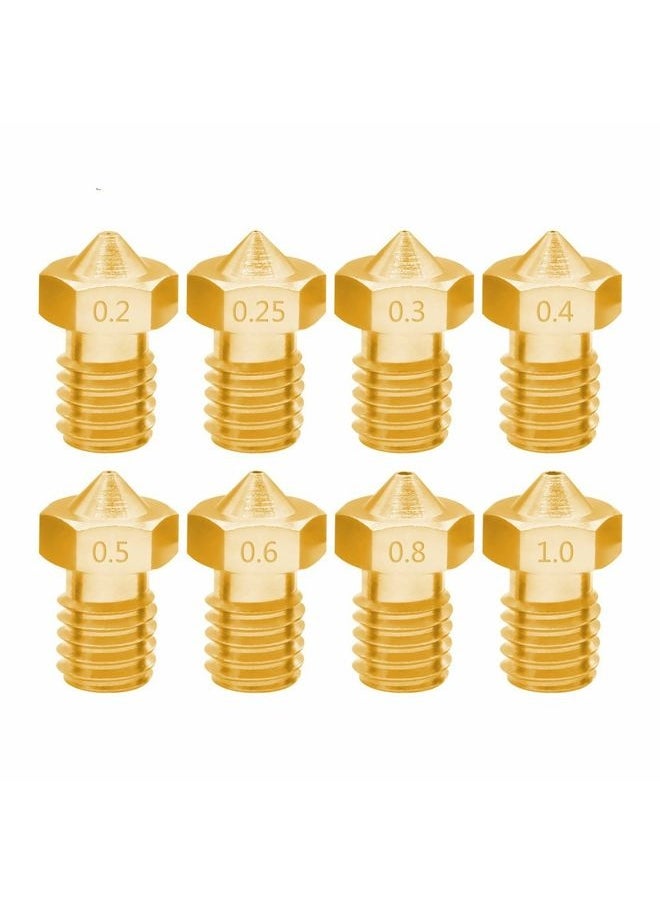 Generic - 8 PCS Bugatti 3D Printer Accessories E3D-V5 V6 Nozzle M6 Thread Consumables Hot Nozzle, Size:1.75/0.25mm - Image 1