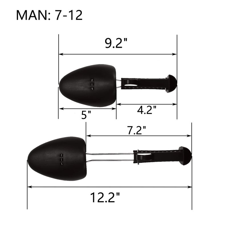 FONHERILI WAJJ 5 Pairs Plastic Shoe Tree Stretcher Shaper for Men Adjustable Length Shoes Boot Holder Shaper Support(Black Men) - Image 4