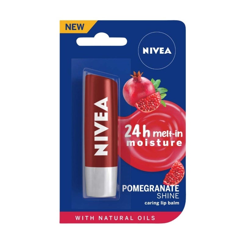 Nivea كريم نيفيا للرجال مرطب غير دهني للوجه والجسم واليدين 75 مل بلسم شفاه نيفيا برائحة الرمان اللامع 24 ساعة ترطيب مع زيوت طبيعية لون أحمر داكن 48 غ - Image 5