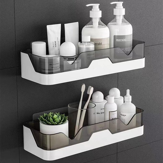 SHOWER CADDY WALL MOUNTED 2 PACK BATHROOM ORGANIZER SHELVES WITH EXTRA ADHESIVE PAD NO DRILLING BATHROOM ACCESSERIES HOLDER CORNER SHOWER ORGANISER SHELF NO DRILLING KITCHEN SPICE RACK