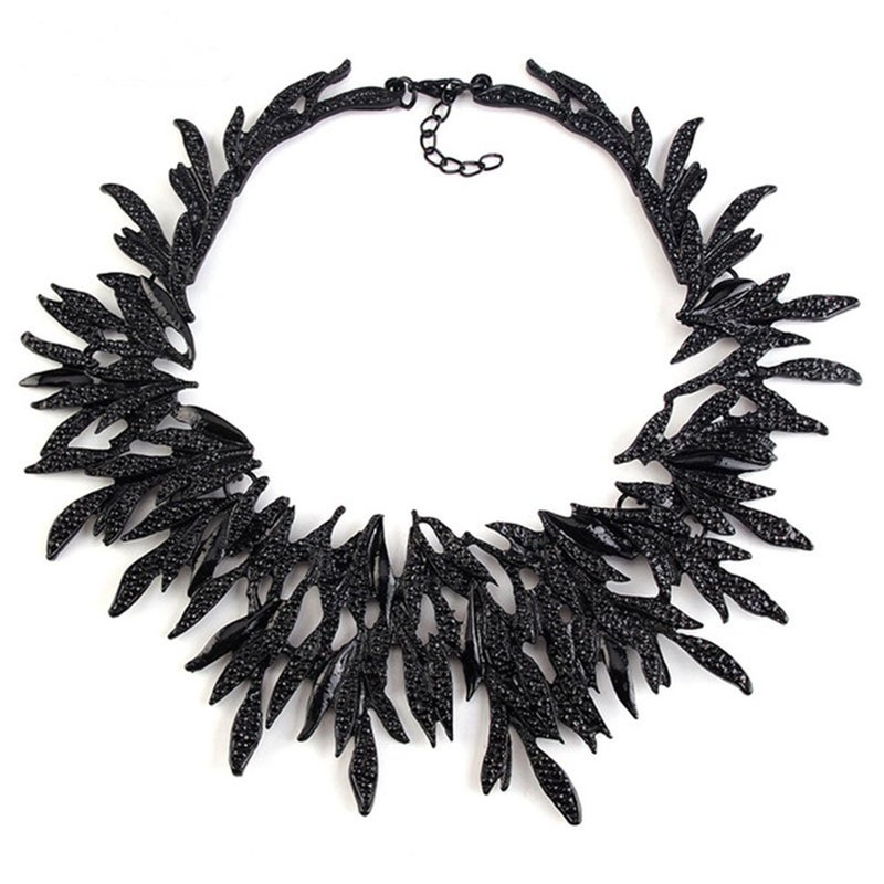 Zthread Vintage Bib Choker Collar Neklace Black Leaf Statement Collar Necklace Woman Fashion Jewelry Necklace - Image 1