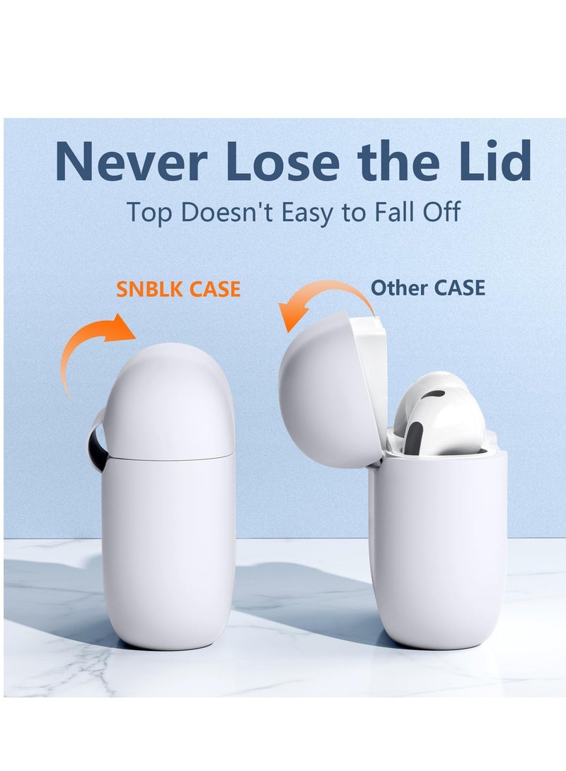 AirPods 3 Case Cover with Keychain Full Body Protective Shockproof Cute Soft Silicone Compatible with Airpods 3rd Generation Case for Women Men Front LED Visible White - Image 2