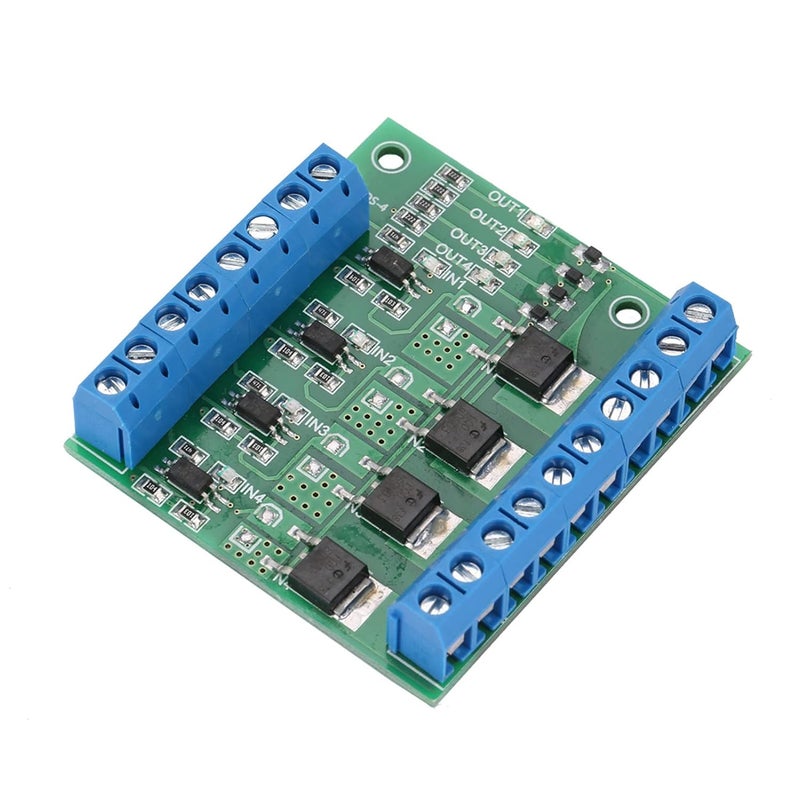 klarako Mosfet Board, 3-20V to 3.7-27VDC PLC Amplifier Circuit Board Driver Module 4-Channel PWM MOS FET Module Bulb, LED Strip, DC Motor - Image 1