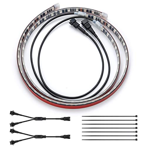 DITRIO 2pcs 2-Feet Underglow RGB Neon LED Light Strips DC 12V for Motorcycles Trikes Trailers Golf Carts ATVs UTVs (Only for InfiColors Series) - Image 1