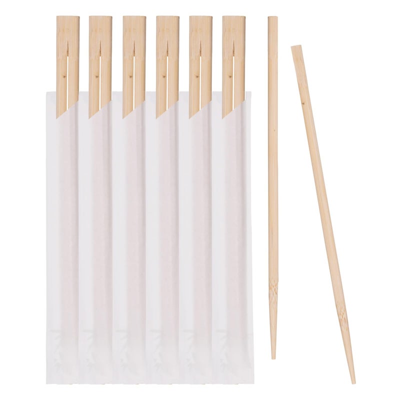 Prestee 50 Pairs Disposable Wooden Chopsticks - Individually Wrapped for Hygiene - 8-Inch Wood Chopstick - Utensils for Sushi, Noodles, and Takeout - Smooth, Splinter-Proof Design - Image 1