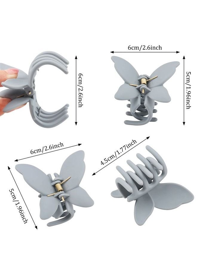 Messen 12 Pcs Butterfly Claw Clips Cute Butterfly Hair Clips 2.6 Inch Non Slip Matte Jaw Clips 12 Colors Strong Hold Butterfly Hair Clamps for Women Girls Thick Thin Hair  - Image 3