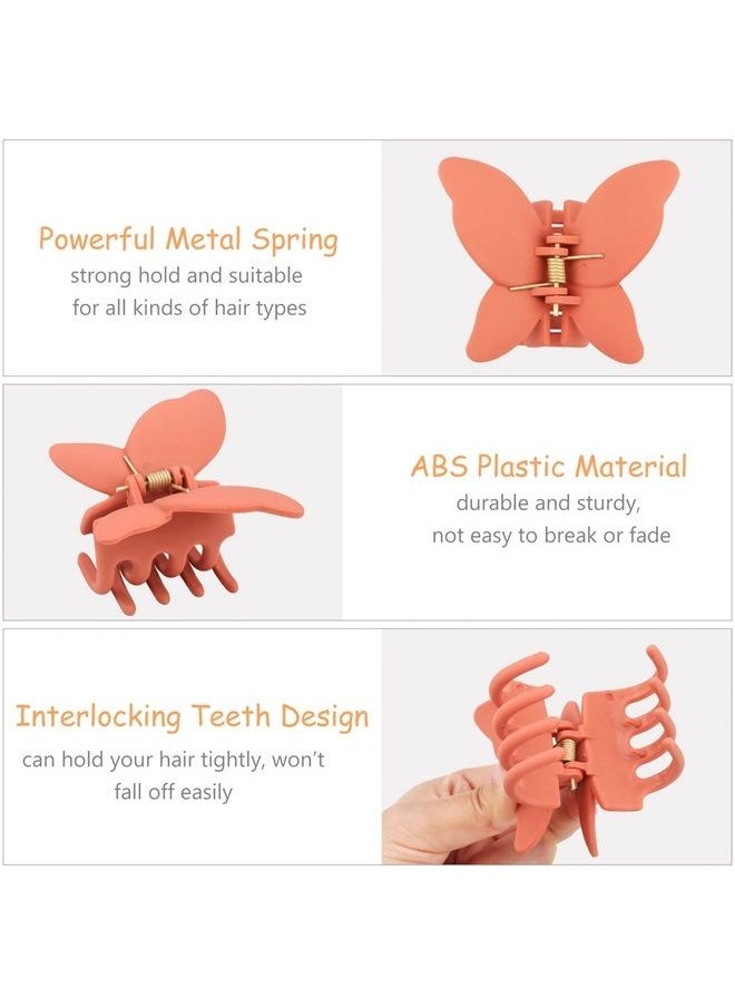 Messen 12 Pcs Butterfly Claw Clips Cute Butterfly Hair Clips 2.6 Inch Non Slip Matte Jaw Clips 12 Colors Strong Hold Butterfly Hair Clamps for Women Girls Thick Thin Hair  - Image 4