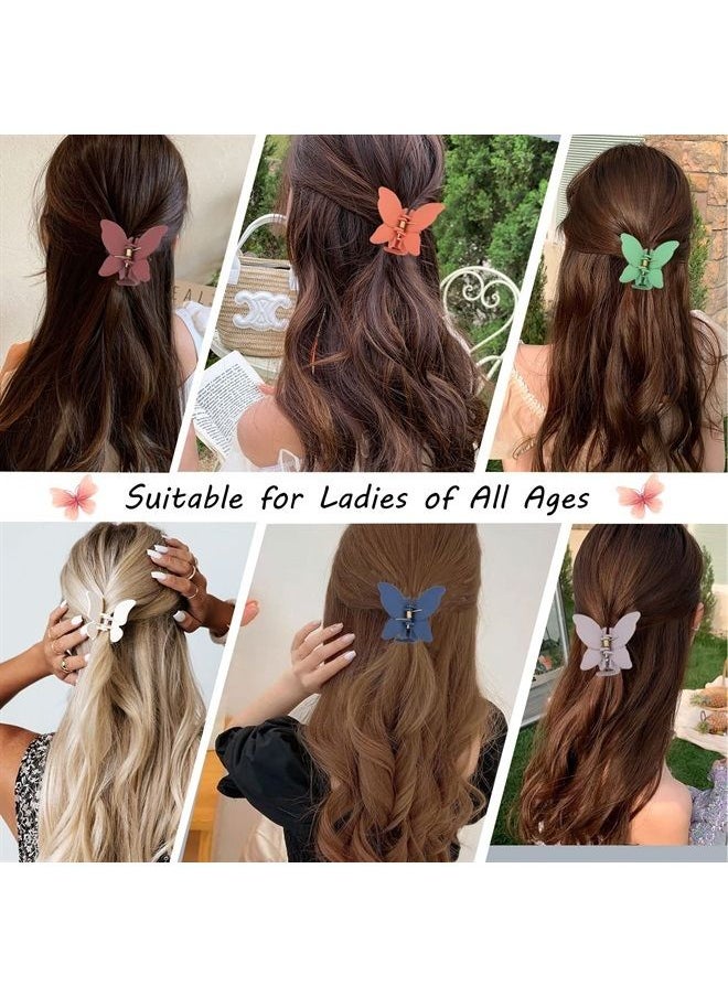Messen 12 Pcs Butterfly Claw Clips Cute Butterfly Hair Clips 2.6 Inch Non Slip Matte Jaw Clips 12 Colors Strong Hold Butterfly Hair Clamps for Women Girls Thick Thin Hair  - Image 2