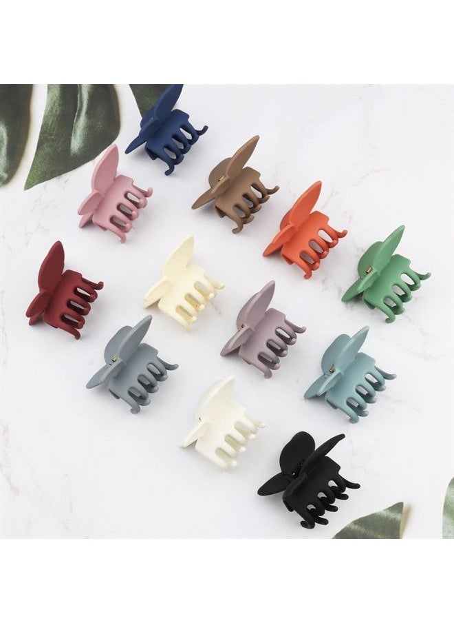 Messen 12 Pcs Butterfly Claw Clips Cute Butterfly Hair Clips 2.6 Inch Non Slip Matte Jaw Clips 12 Colors Strong Hold Butterfly Hair Clamps for Women Girls Thick Thin Hair  - Image 5