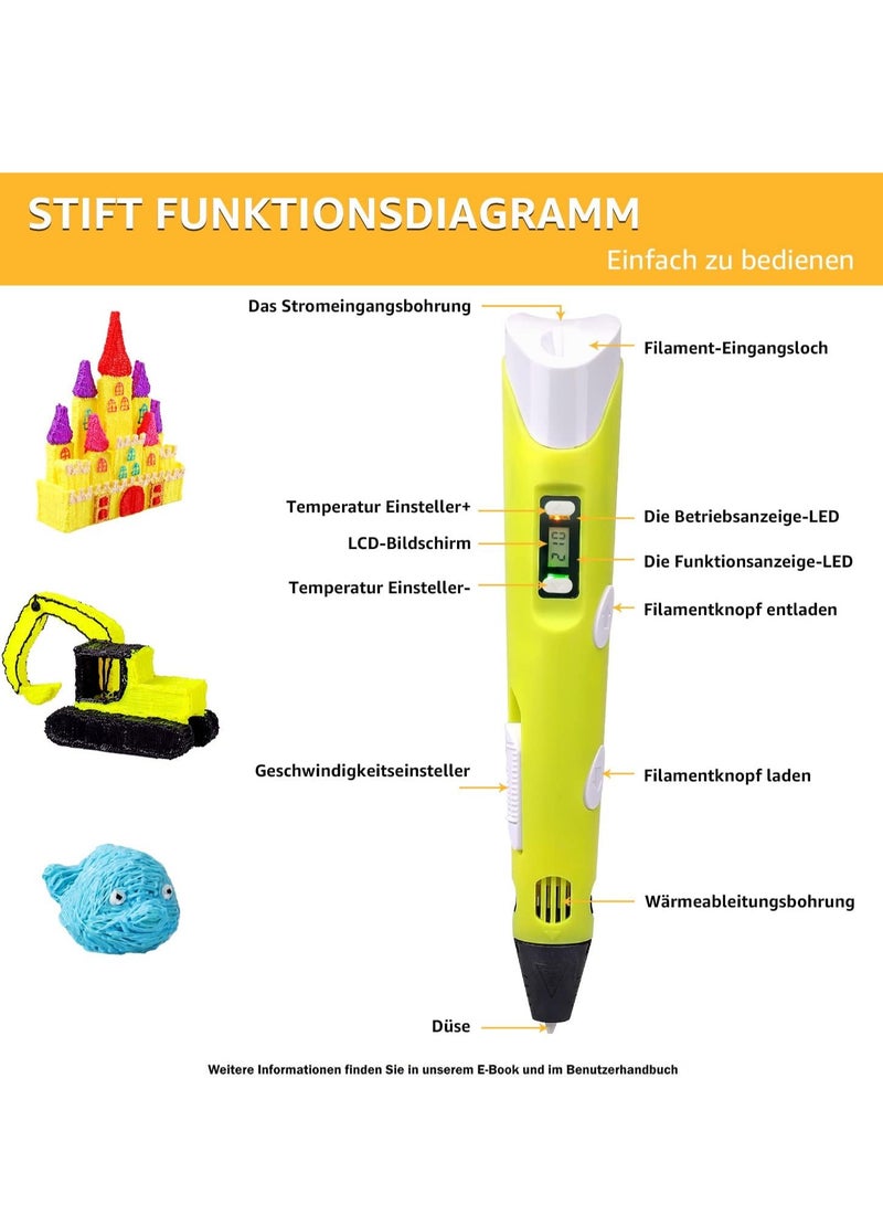 ELTRAZONE 3D Printing Pen Kit for Kids & Adults, Includes Among Us Stencils, 10m PLA/ABS Filament, LCD Display, Low Temp DIY Art Set, Educational Creative Toy for Christmas & Drawing Projects (Pink) - Image 3