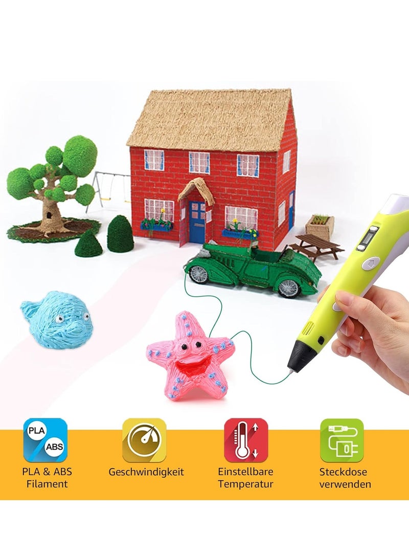 ELTRAZONE 3D Printing Pen Kit for Kids & Adults, Includes Among Us Stencils, 10m PLA/ABS Filament, LCD Display, Low Temp DIY Art Set, Educational Creative Toy for Christmas & Drawing Projects (Pink) - Image 4