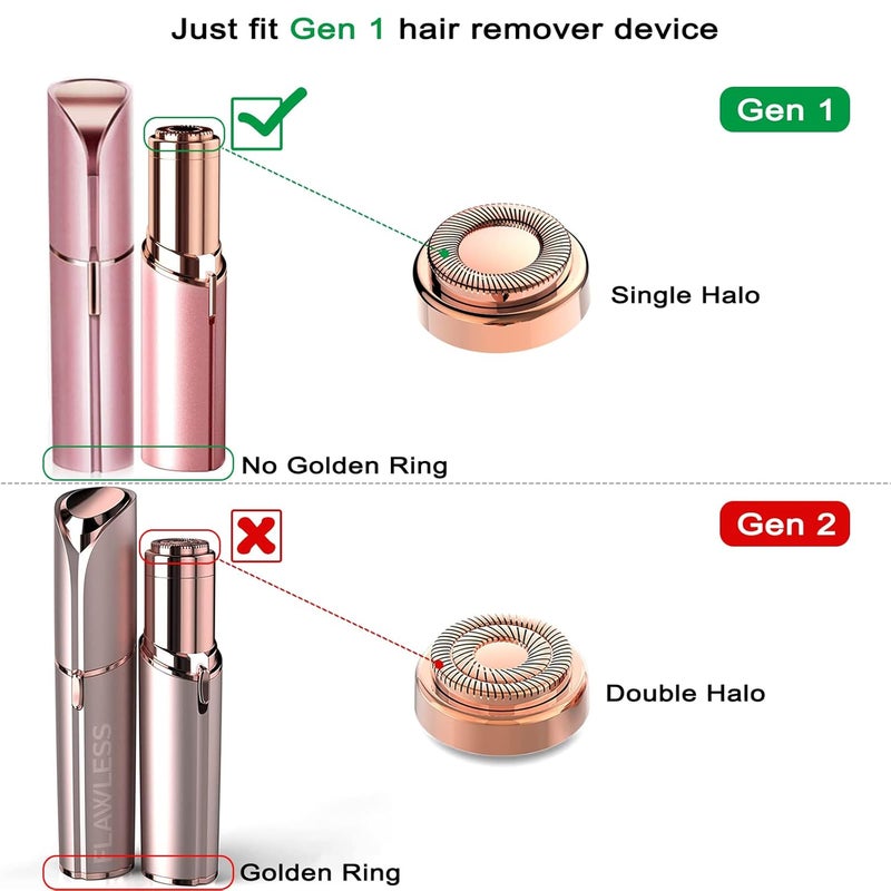 LinMei 4PCS Replacement Heads Compatible for GEN 1 Finishing Touch Flawless Women's Painless Hair Remover with Cleaning Brushes and Storage Bag - Image 2