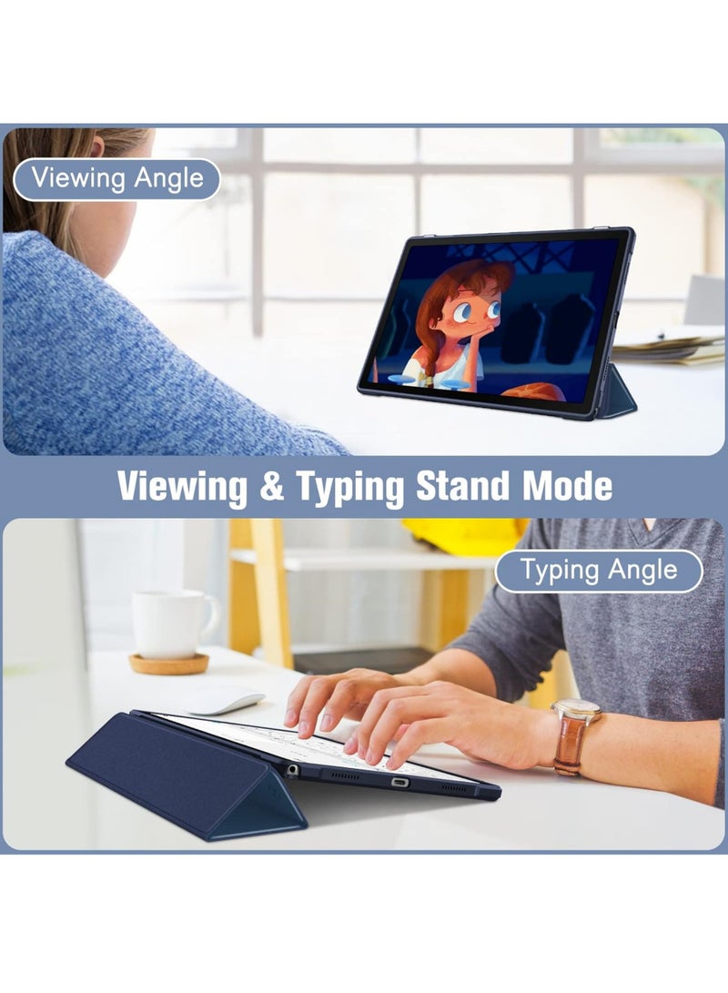 روك بو جراب هجين رفيع لجهاز Samsung Galaxy Tab A8 مقاس 10.5 بوصة موديل 2022 (SM-X200/X205/X207) غطاء مقاوم للصدمات مع غلاف خلفي شفاف مع خاصية الإيقاظ/النوم التلقائي - Image 4