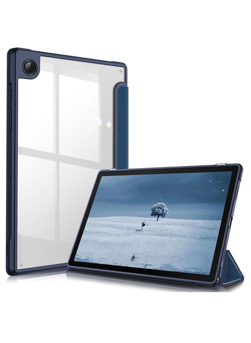 روك بو جراب هجين رفيع لجهاز Samsung Galaxy Tab A8 مقاس 10.5 بوصة موديل 2022 (SM-X200/X205/X207) غطاء مقاوم للصدمات مع غلاف خلفي شفاف مع خاصية الإيقاظ/النوم التلقائي - Image 1