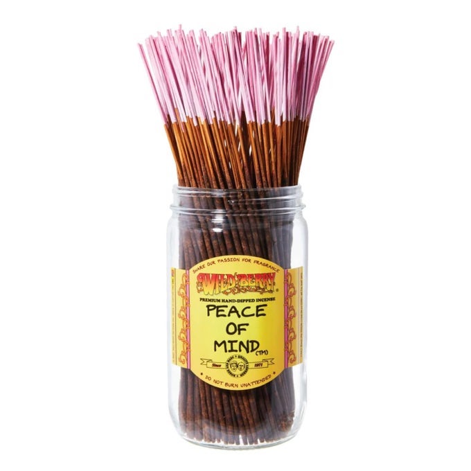 INCENSE STICKS PEACE OF MIND SERENE FLORAL BLEND WITH PEACH AND VANILLA HAND DIPPED IN THE USA 100 COUNT