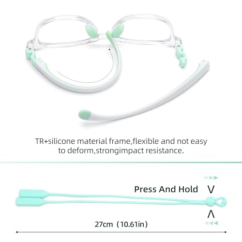 JM Kids Blue Light Glasses, Computer Gaming Grasses for Girls Boys Age 3-10, Anti Blue Ray TR90 Eyeglasses - Image 4