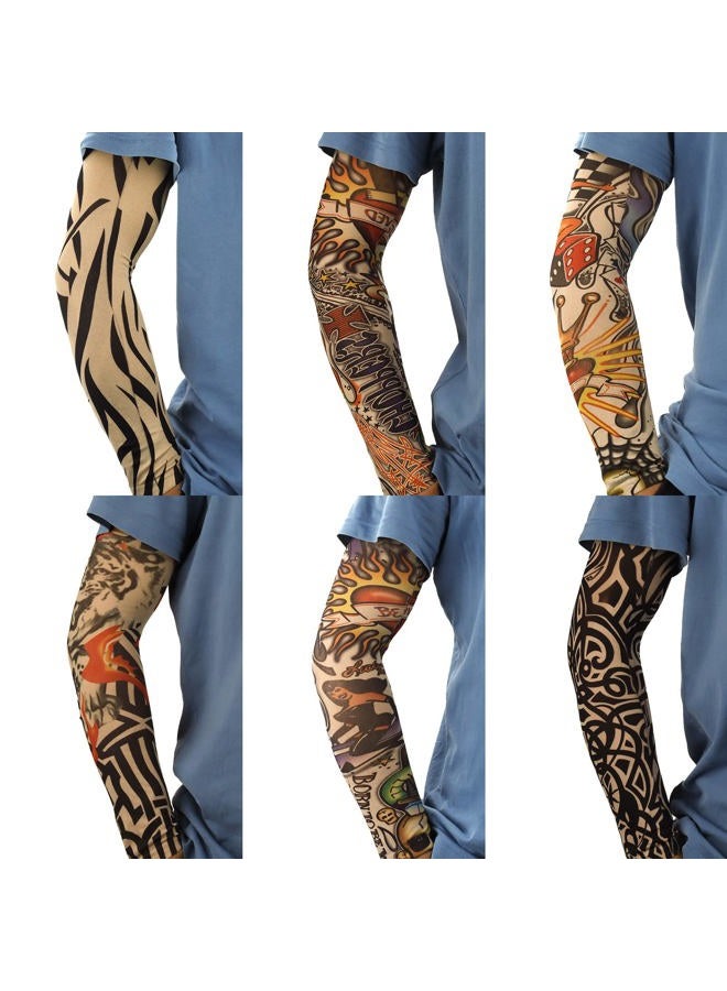 YARIEW (Color 1) - 6pcs Temporary Tattoo Sleeves, 6pcs Set Arts Temporary Fake Slip On Tattoo Arm Sleeves Kit Style 1 - Image 3