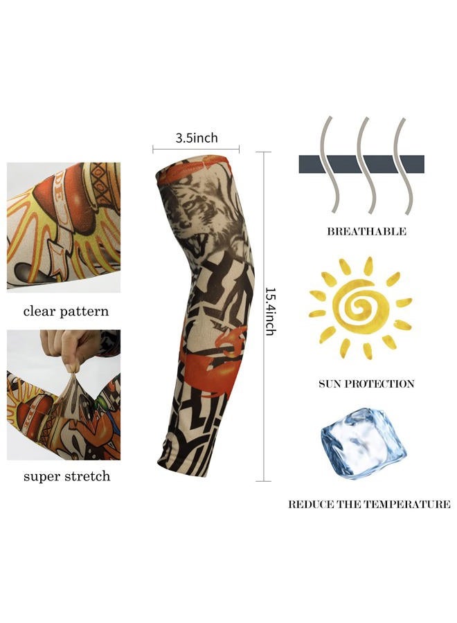 YARIEW (Color 1) - 6pcs Temporary Tattoo Sleeves, 6pcs Set Arts Temporary Fake Slip On Tattoo Arm Sleeves Kit Style 1 - Image 2