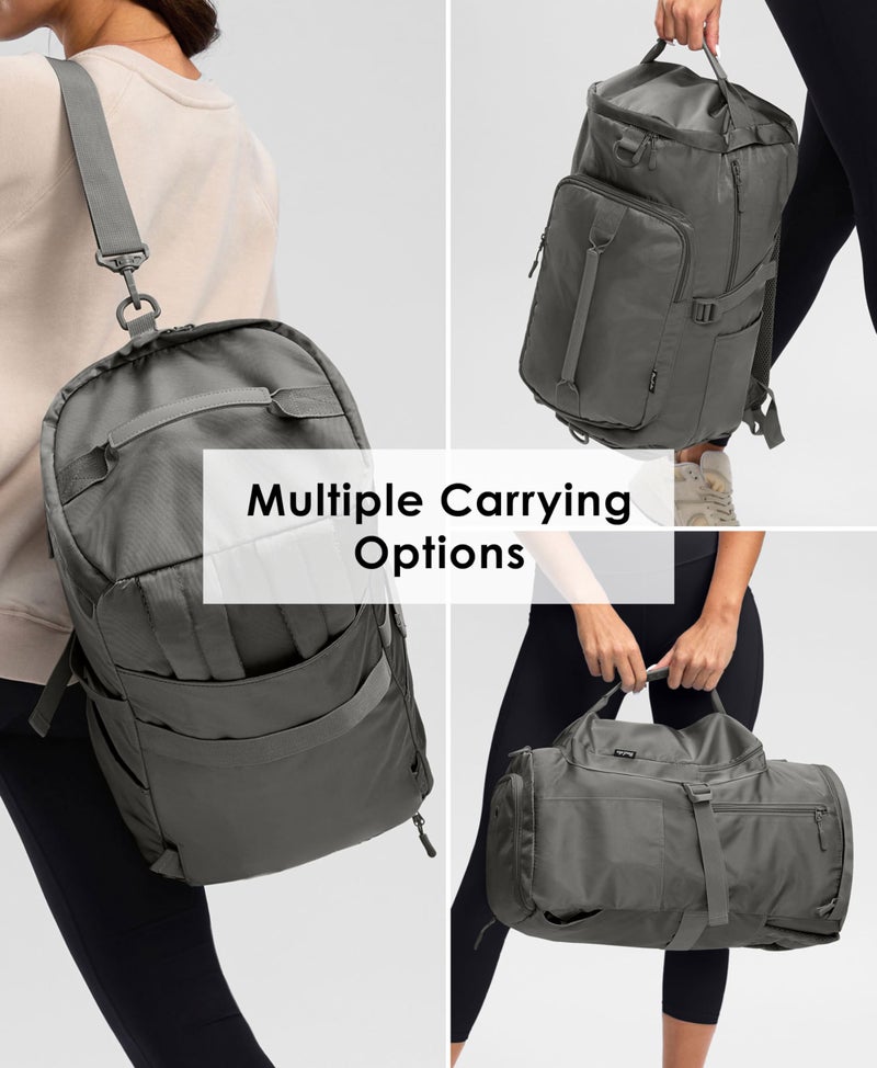 Uselike Gym Bag for Women with Shoe Compartment and Wet Pocket Convertible Gym Backpack workout Duffel Bag Multiple Pockets 30L - Image 3
