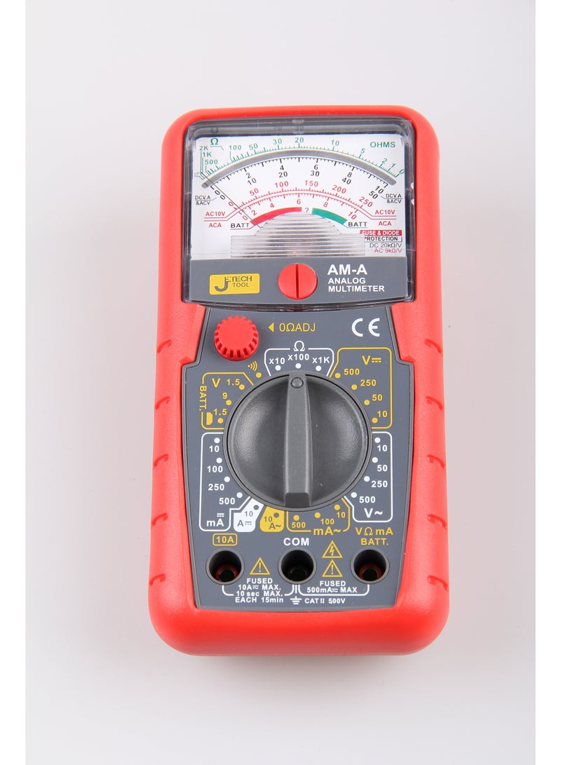 jetechtool Jetech Analogue Multimeter with Overload Protection, AC/DC Voltage & Current Tester, Resistance Diode Continuity Test, Durable Design, 80mm × 160mm- AM-A - Image 1