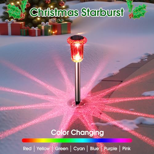 Eyrosa Solar Outdoor Lights, 10 Pack Solar Pathway Lights Outdoor Waterproof, Stake Lighting for Garden Yard Path Walkway Driveway Patio Lawn Decor,Color Changing - Image 2