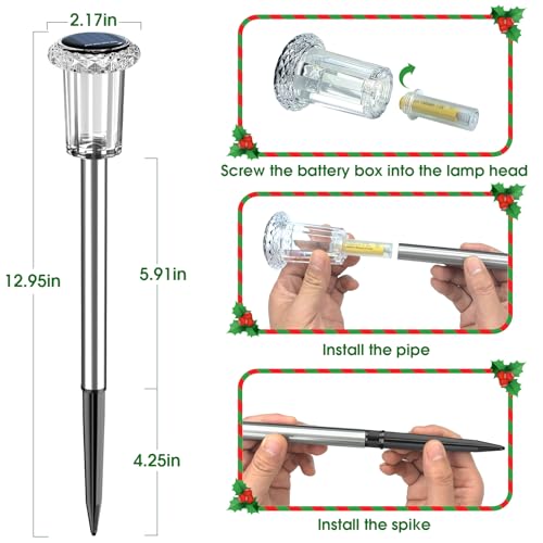 Eyrosa Solar Outdoor Lights, 10 Pack Solar Pathway Lights Outdoor Waterproof, Stake Lighting for Garden Yard Path Walkway Driveway Patio Lawn Decor,Color Changing - Image 3