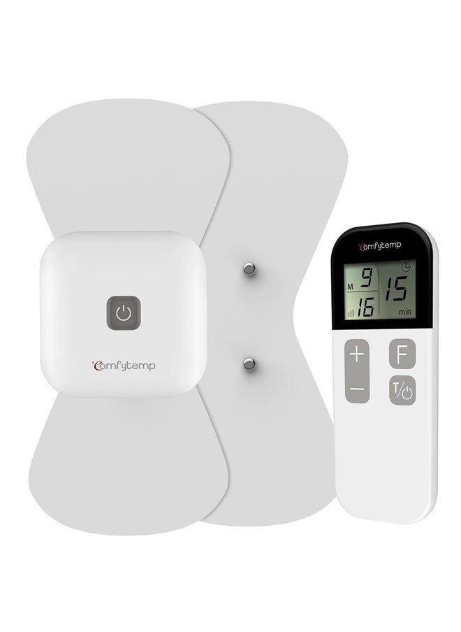 Comfytemp Wireless TENS Unit Muscle Stimulator for Pain Relief Therapy, Rechargeable TENS Machine for Pain Management, Portable TENS Device for Back, Shoulder, Cramps Pain Relief, 15 Modes, 2 Pads  - Image 1