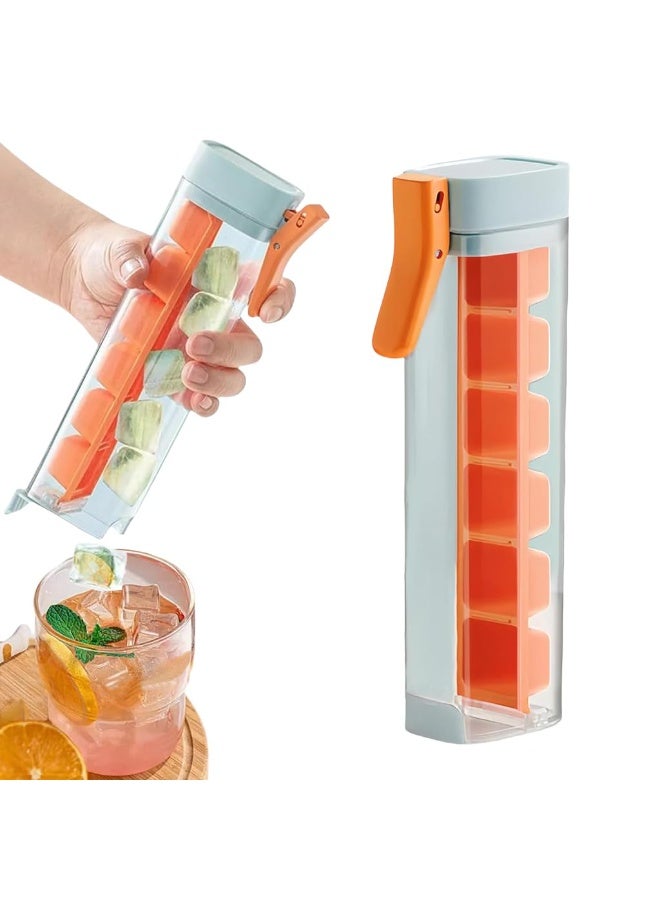 HASTHIP® Ice Cube Mold, 6-Cavity Ice Cube Tray with Easy Release Handle, One-press-to-release, Innovative Ice Cube Tray with Anti-Spill Lid, Easy-Release Ice Tray for Drinks, Cocktails, and Home Bar