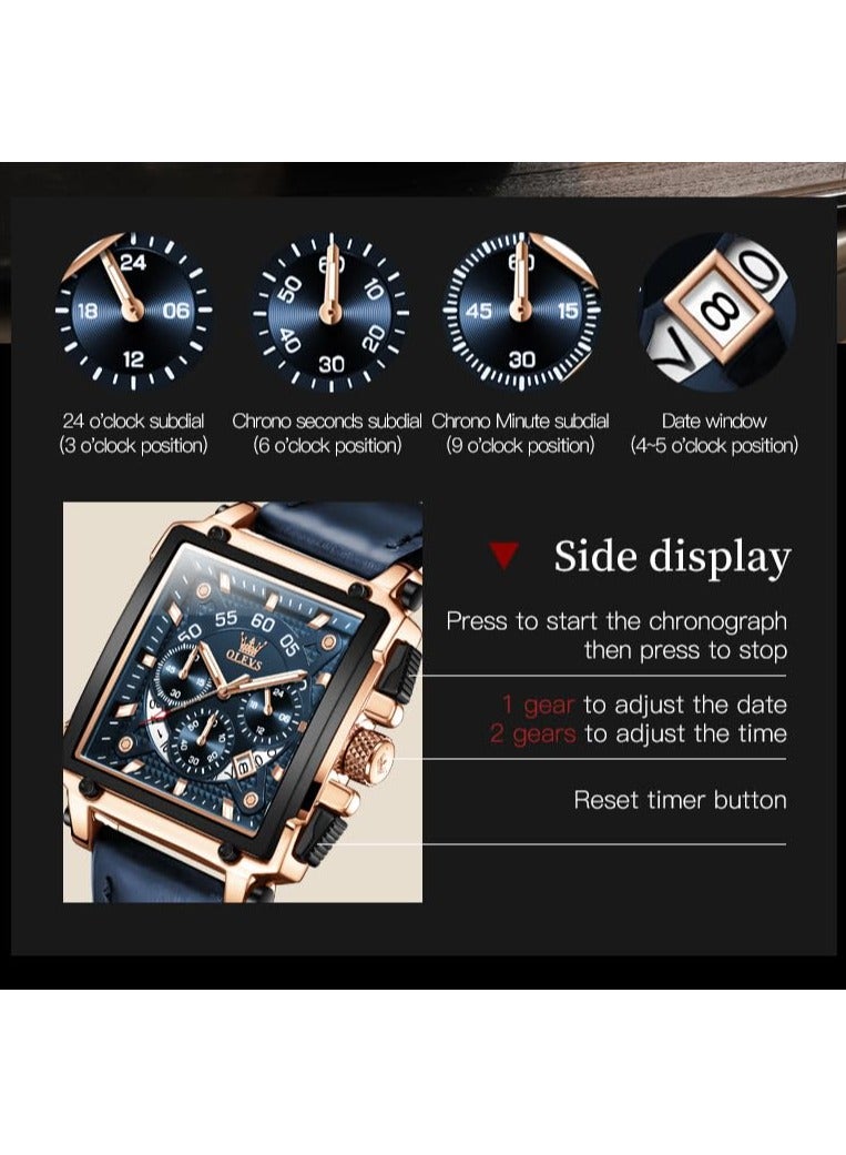 OLEVS Men's Fashion Stainless Steel Chronograph Waterproof Men's Watch 9919 - Image 5