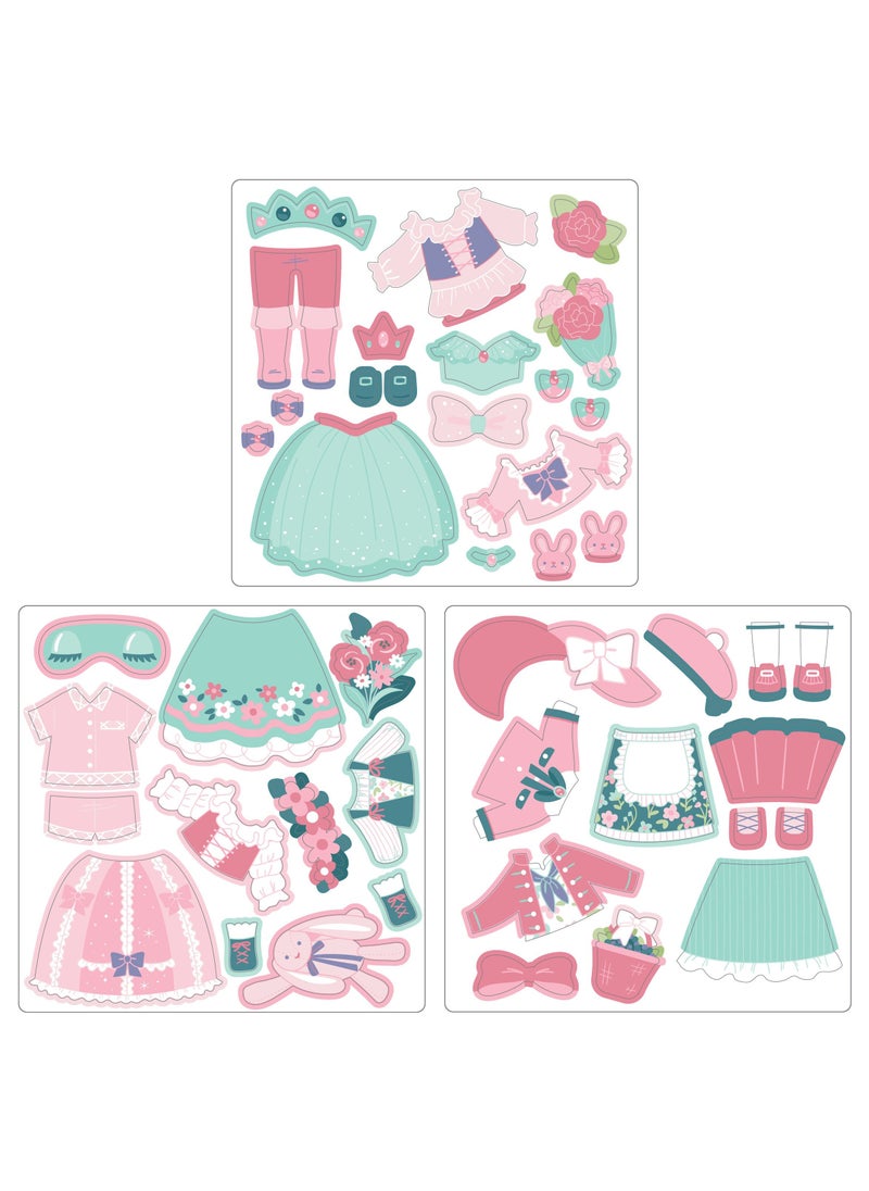 Stephen Joseph - Kids Travel Tin Magnetic Dress Up Doll Bunny And Cat - Image 1