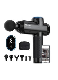 RENPHO RENPHO R3 Power Upgrade Massage Gun Deep Tissue  for Athletes Powerful Portable Electric Handheld Deep Tissue Massager Gun LED Touch Display Carry Case Gifts - Black  - Image 2
