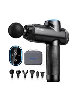 RENPHO RENPHO R3 Power Upgrade Massage Gun Deep Tissue  for Athletes Powerful Portable Electric Handheld Deep Tissue Massager Gun LED Touch Display Carry Case Gifts - Black  - Image 1