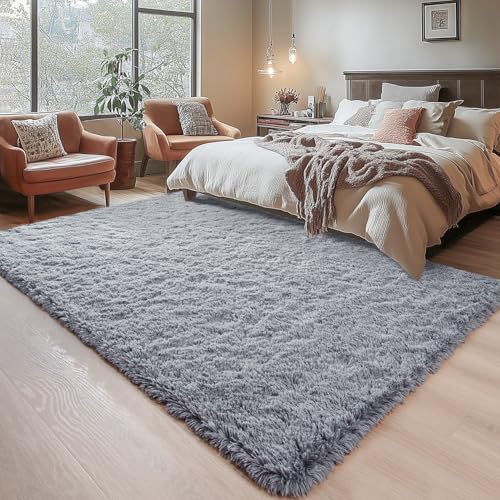 Chicrug Soft Area Rugs for Bedroom Living Room Plush Fluffy Rug 6x9 Feet, Shag Furry Area Rug Carpet Non Shedding for Nursery Children Kids Girls Room Home Decorative, Grey - Image 5