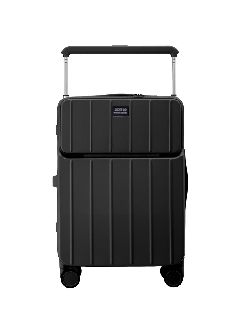 خفيفة الذهاب الأمتعة LIGHTGO 7615 Black 22.5 "حقيبة سفر مع توسيع مع حقيبة السفر TSA YKK ZIPPER  - Image 3