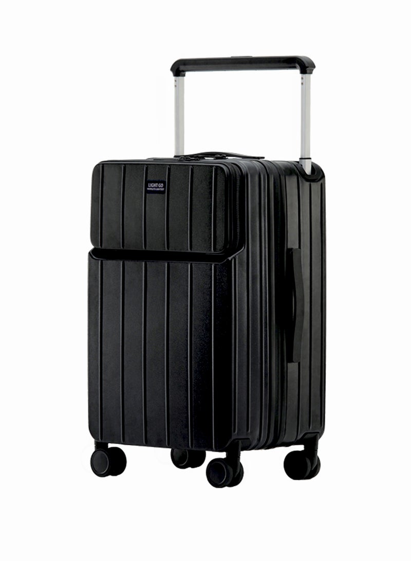 خفيفة الذهاب الأمتعة LIGHTGO 7615 Black 22.5 "حقيبة سفر مع توسيع مع حقيبة السفر TSA YKK ZIPPER  - Image 1